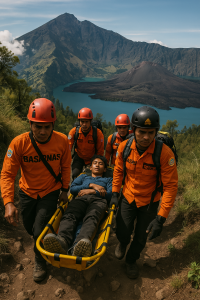 Tim SAR Gabungan Berhasil Evakuasi Jenazah Pendaki Asal Brasil di Gunung Rinjani