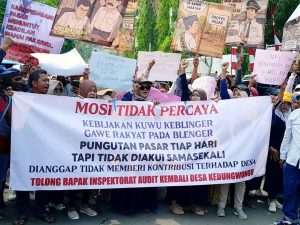 Pedagang Pasar Wanguk Geruduk Pendopo, Tuntut Perlindungan dari Intimidasi Kuwu