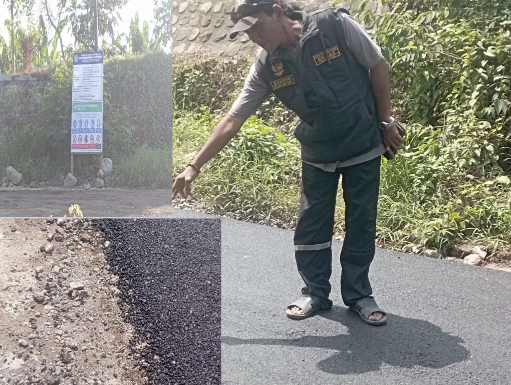Proyek rehabilitasi jalan lanjutan di Blok Gandok, Desa Panyindangan Kulon, Kecamatan Sindang, Kabupaten Indramayu,