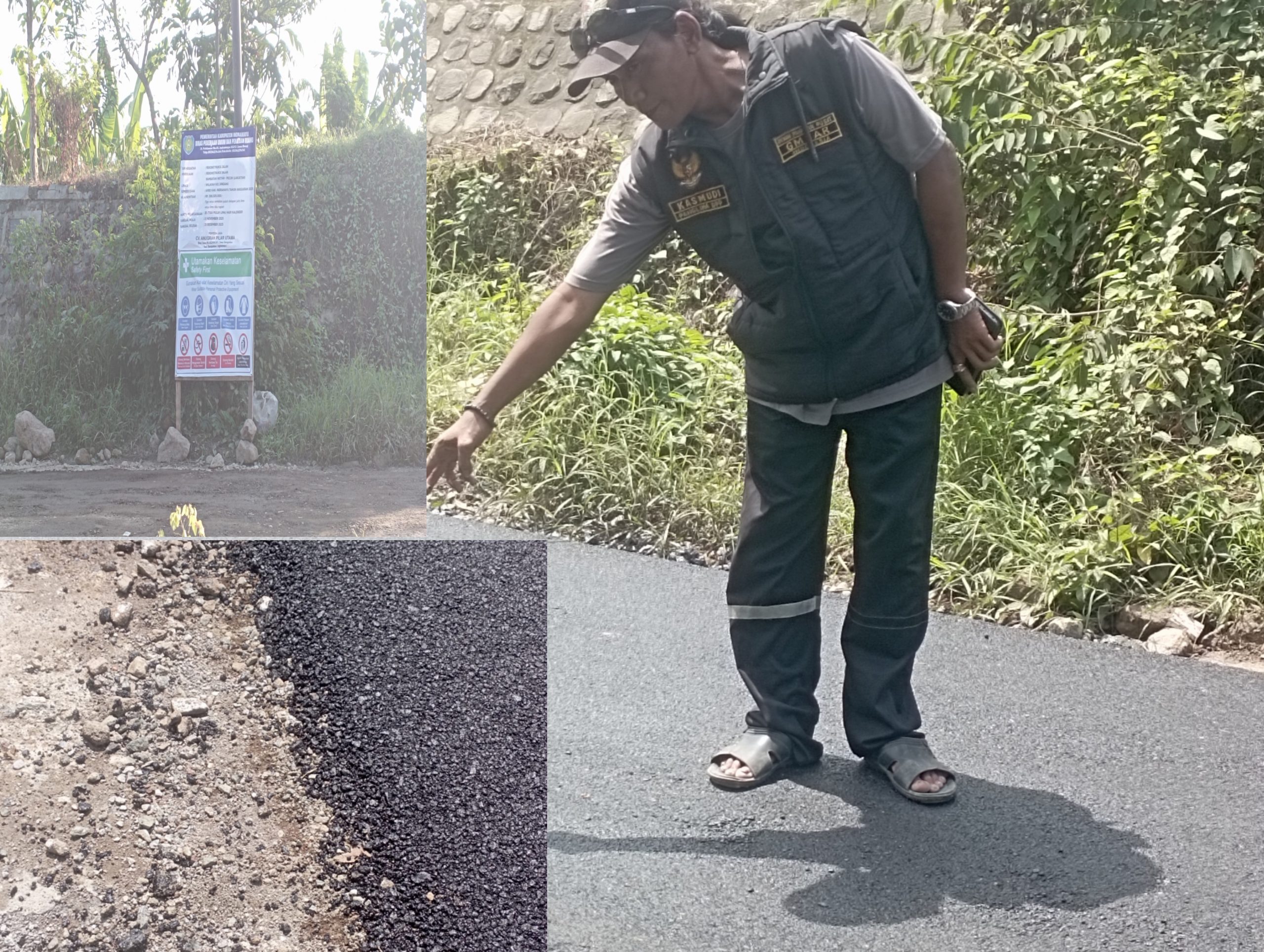 Proyek rehabilitasi jalan lanjutan di Blok Gandok, Desa Panyindangan Kulon, Kecamatan Sindang, Kabupaten Indramayu,