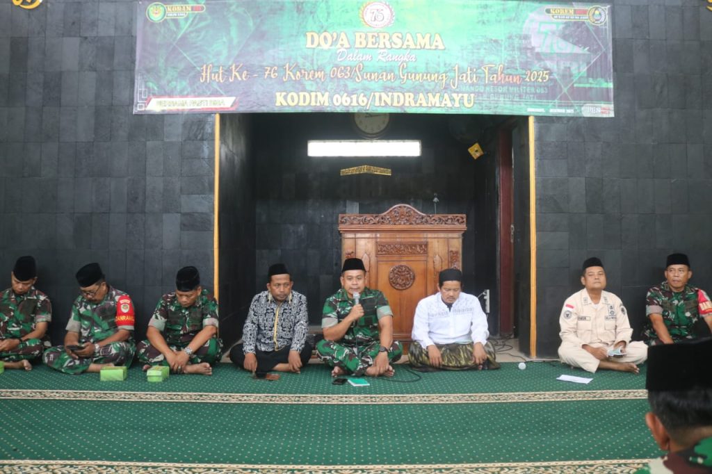 Kodim 0616 Indramayu menggelar doa bersama dalam rangka memperingati Hari Ulang Tahun ke-76 Korem 063 Sunan Gunung Jati