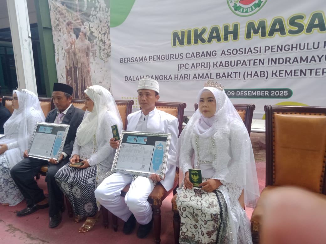 Kemenag Indramayu Gelar Nikah Massal Gratis,Buku Nikah Hilang Bisa Nikah Ulang