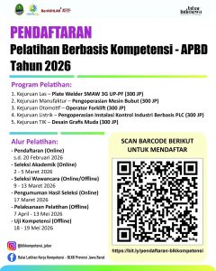 Pemprov Jabar Buka Pendaftaran Pelatihan Berbasis Kompetensi Angkatan I Tahun 2026