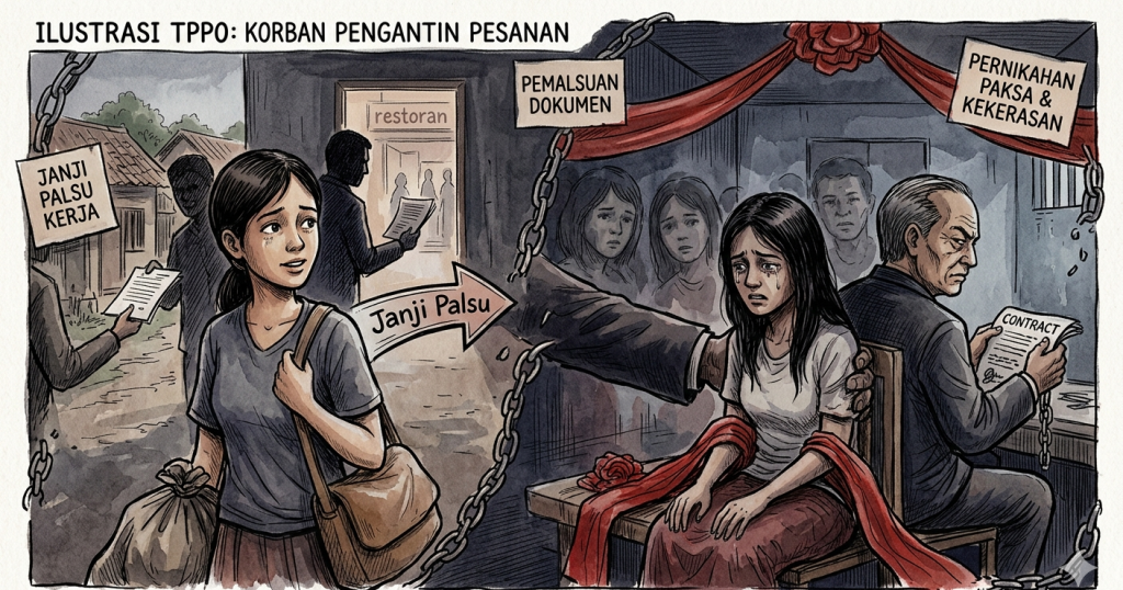 Setibanya di negeri tirai bambu, janji bekerja di restoran tak pernah terwujud. Kusnia justru dibawa ke sebuah lokasi penampungan dan dipaksa..