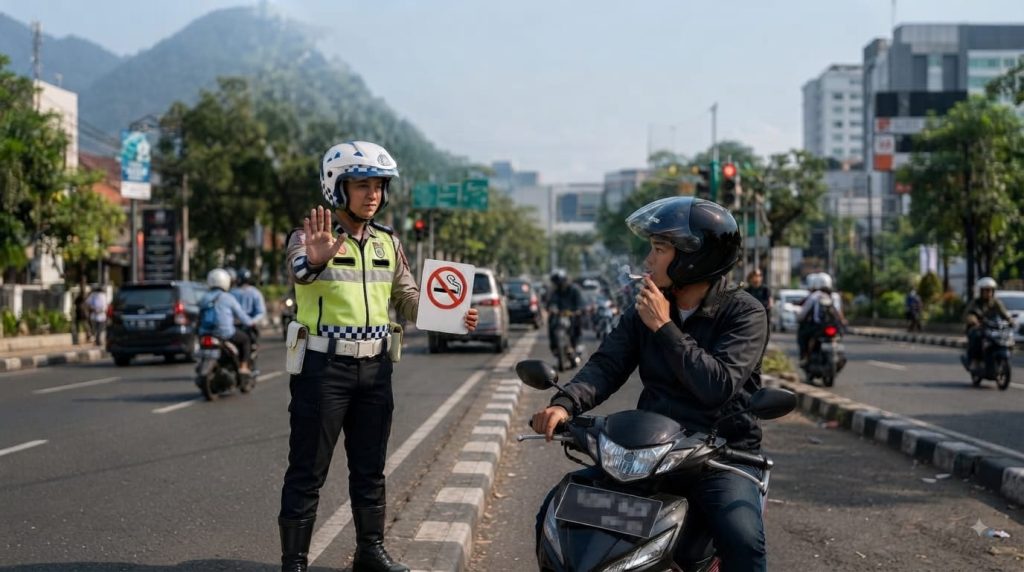 Aktivitas merokok sambil berkendara dinilai tidak hanya melanggar etika berlalu lintas, tetapi juga sangat merugikan dan membahayakan