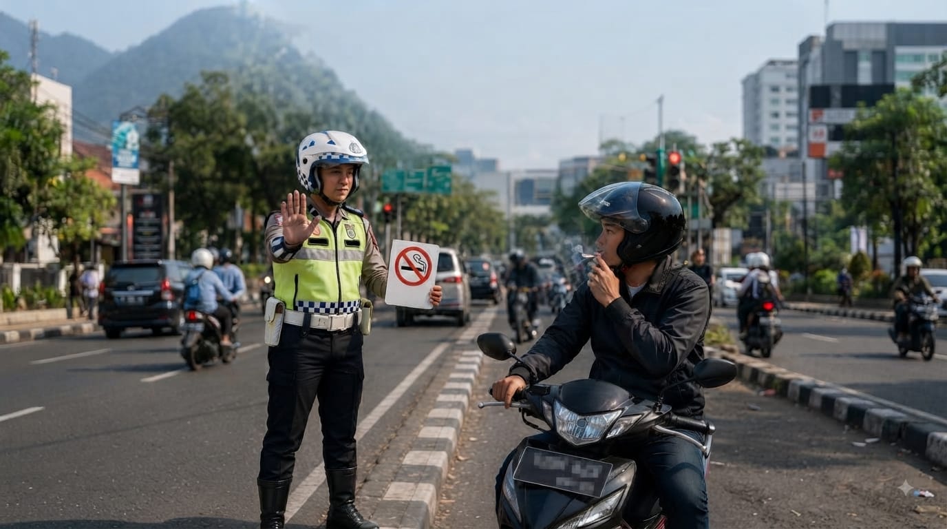 Awas! Pengendara Merokok Bisa Dipidana, Ini Penjelasan Hukum dan Bahayanya